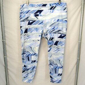 Zelos Curvy Women Yoga Athleisure High Rise Blue Multicolor Ankle Pants Size 3X